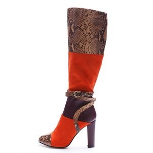 Snake Print Chunky Heel